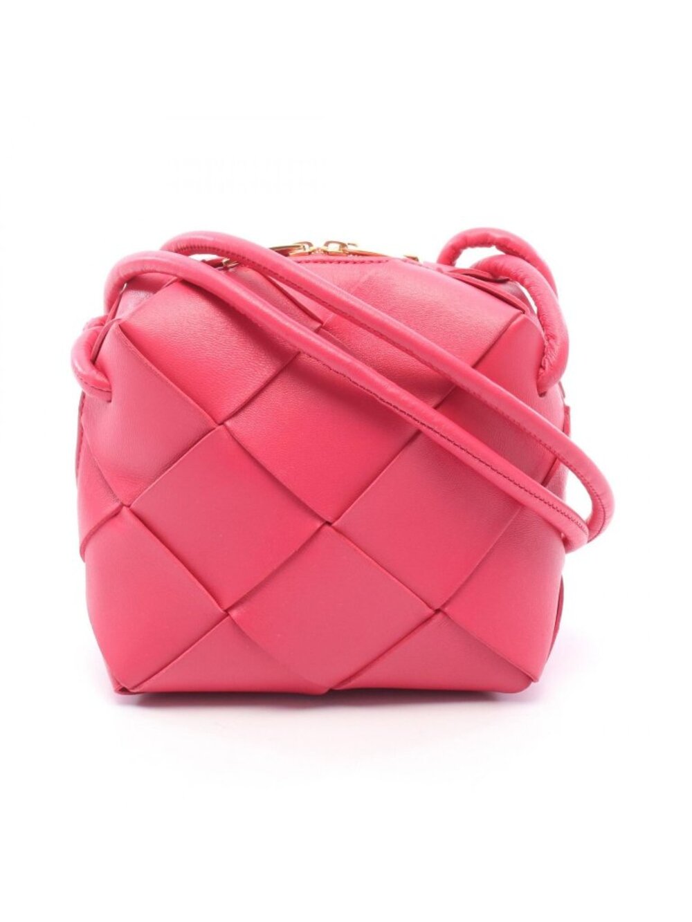 Bottega Veneta Shoulder Bag Mini Cassette Rose Pink Leather Maxi Intrecciato